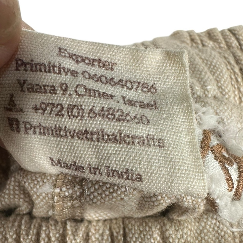 PRIMITIVE Women's L/XL Tan Cotton Elastic Waist Pull on Minimalistic Pants - Picture 3 of 7